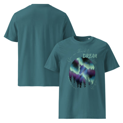 Tshirt cheval aurores boréales bleu de face et de dos