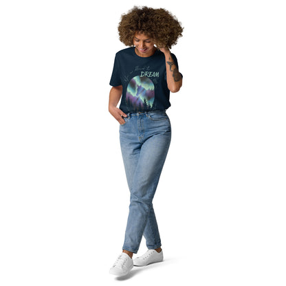 Tshirt cheval aurores boréales couleur marine porté par une femme