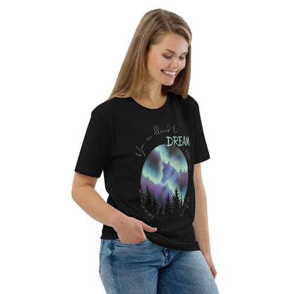 Tshirt cheval pour cavalière, design aurores boréales et phrase inspirante
